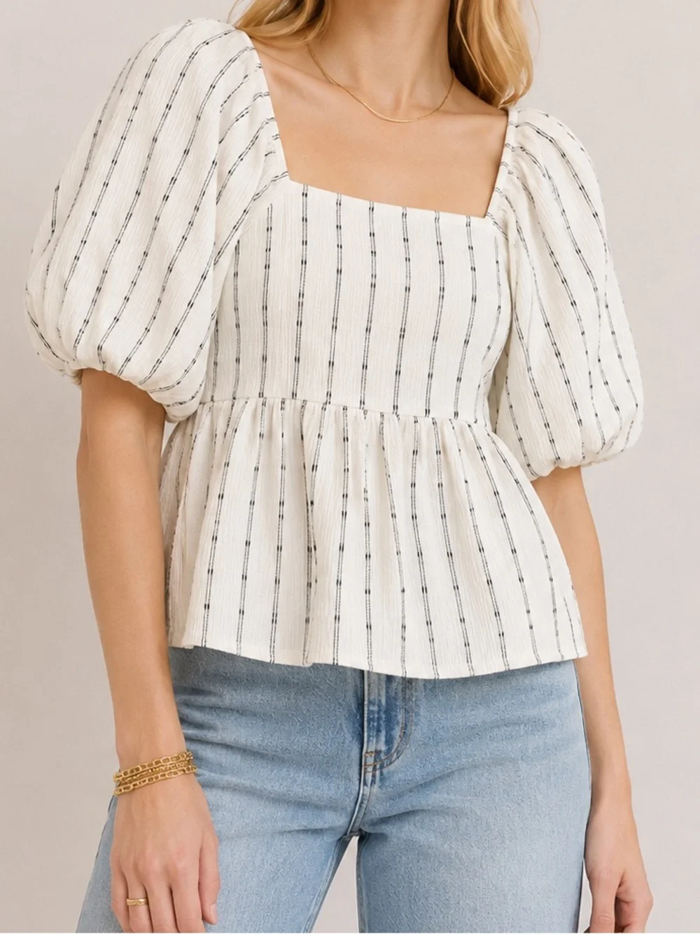 Madewell Puff Sleeve Empire Top XS